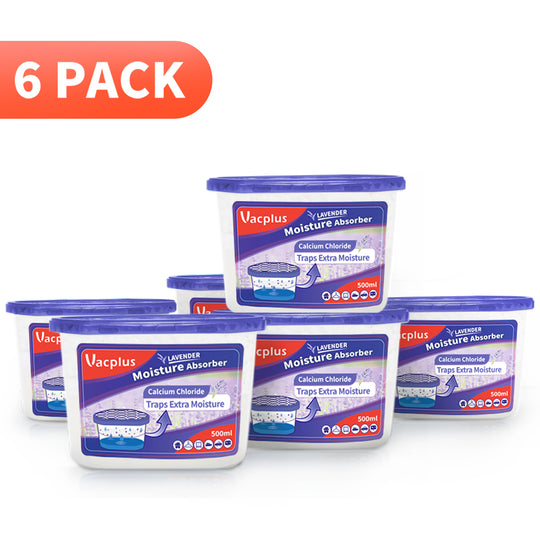 Vacplus Moisture Absorbers, 6 Pack, 10.5 oz, Leakproof Humidity Absorber, Lavender Fragrance