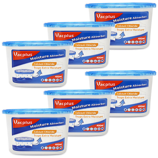 Vacplus Moisture Absorbers, 6 Pack, 10 oz, Leakproof Humidity Absorber, Fragrance Free
