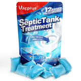 Vacplus Septic Tank Treatment 12 Pcs for 1-Year Supply, Dissolvable Septic Tank Treatment Packs with Easy Operation, Durable Biodegradable Septic Tank Treatment Enzymes for Wastes, Greases & Odors