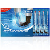 Vacplus Drain Clog Remover -12 Packs Drain Cleaner Hair Clog Removers, Sink and Toilet Drain Cleaners, Cleaner and Deodorizer, Pipe-Friendly