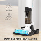Vacplus Cordless Wet Dry Vacuum Cleaner Floor Washer and Mop, Floor Cleaning Machines, 3 in 1 Upright Cleaners with Self-Cleaning and HD Display for Carpet and Hard Floors, Two-Tank, 30 Mins Runtime, Ideal for Daily Messes