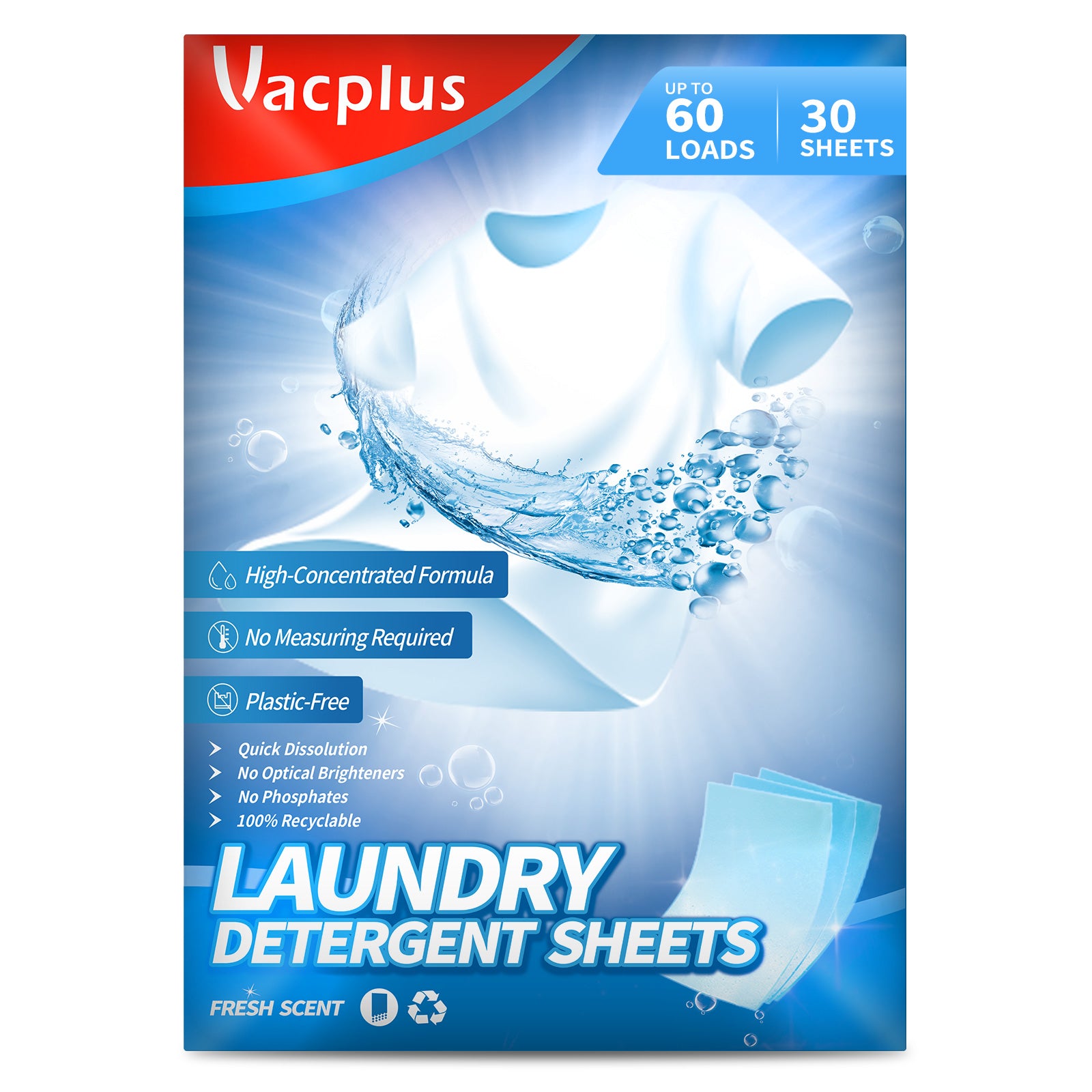 Vacplus Laundry Detergent Sheets Natural (360-30)
