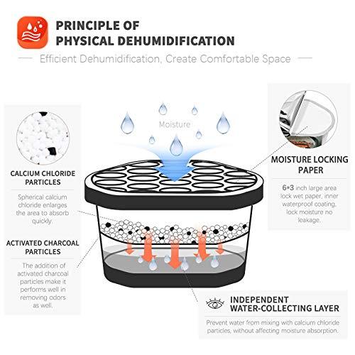 Dehumidifiers - Vacplus Moisture Absorber With Activated Charcoal, 6-PACK Closet Dehumidifier Odor Eliminator Attracts Excess Moisture From Bathroom, Closet & Kitchen, Unscented Dehumidifier For Closet (Nickname: VA-M154)